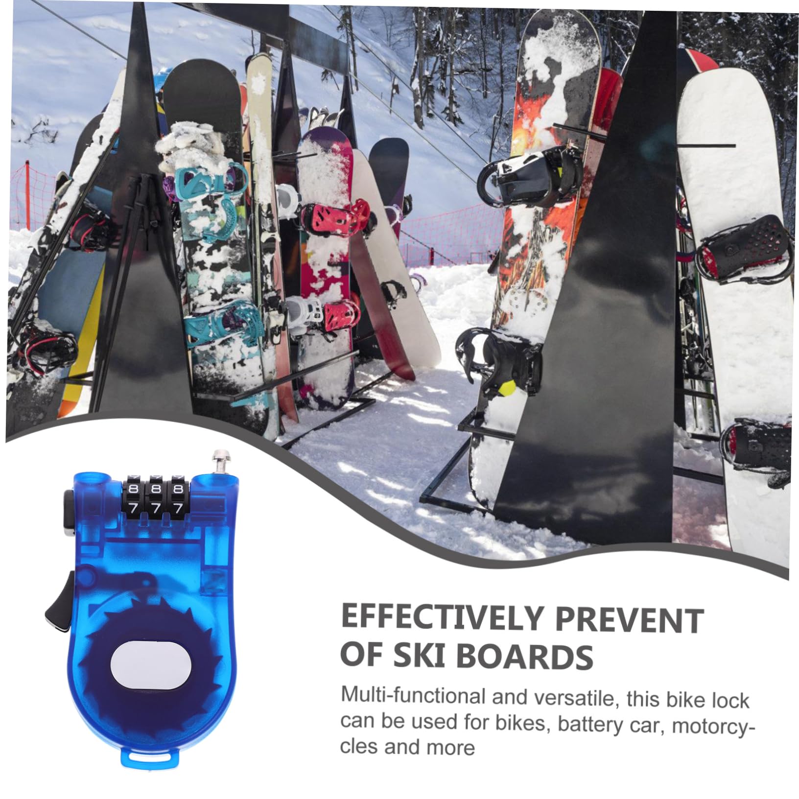 HANABASS De Combinación Antirrobo para Bicicleta Protección De Snowboard Codificado para Bicicleta Antipérdida para Tabla con Contraseña para
