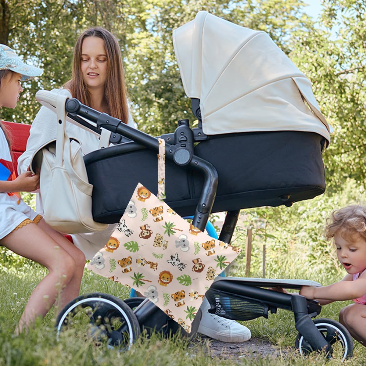 Wet Bag for Baby Swimsuit Dirty Clothes Diaper Yoga Gym, Wet Dry Bag, Beach Vacation Essential for Travel Poor Bathing Daycare Diapers Giraffe Zebra Tiger image 5 of 6 B0FFZ8YFCB