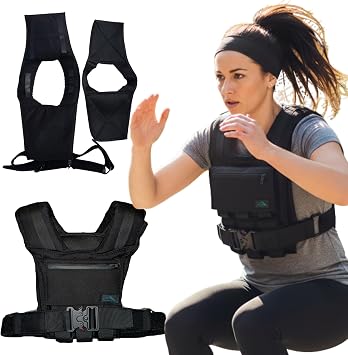Adjustable Weighted Vest W/ Removable Iron Bars - 26lb Weight Vest For Men & Women W/Washable Liner & Cobra Style Buckle | 1000D Strength Training Workout Vests For Body Weight, Running, Walking & Crossfit Workout