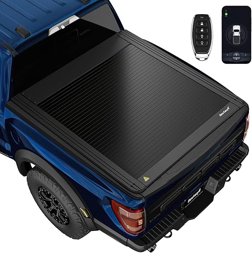 Cubierta rígida retráctil eléctrica Tonneau para Ford F-150 5.5 2015-2026 (incl. Raptor/Lightning) - Diseño de ranura en T doble y con resorte |