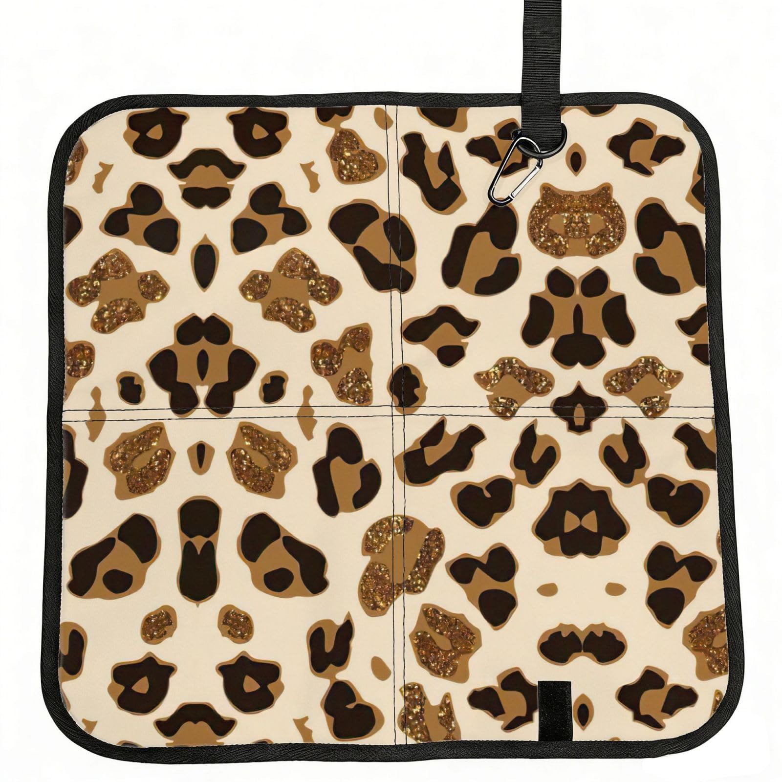 VCzsdff Animal Leopard Print Portable Seat Cushion Folding Bleacher Pad Compact Picnic Sitting Mat Polyester 40cm