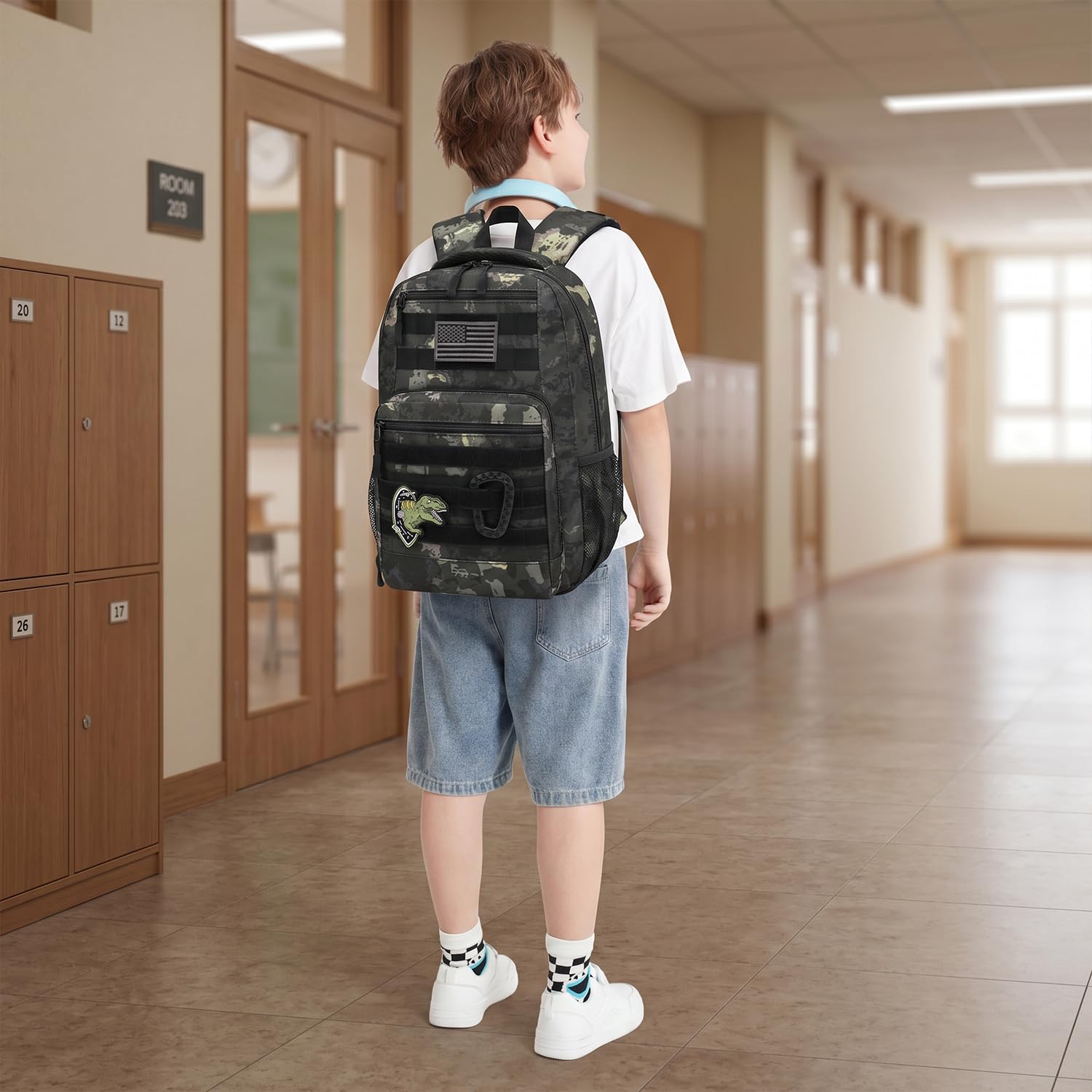 Mochila táctica para niños, mochila militar Molle para niños, mochila para escuela, al aire libre, camping