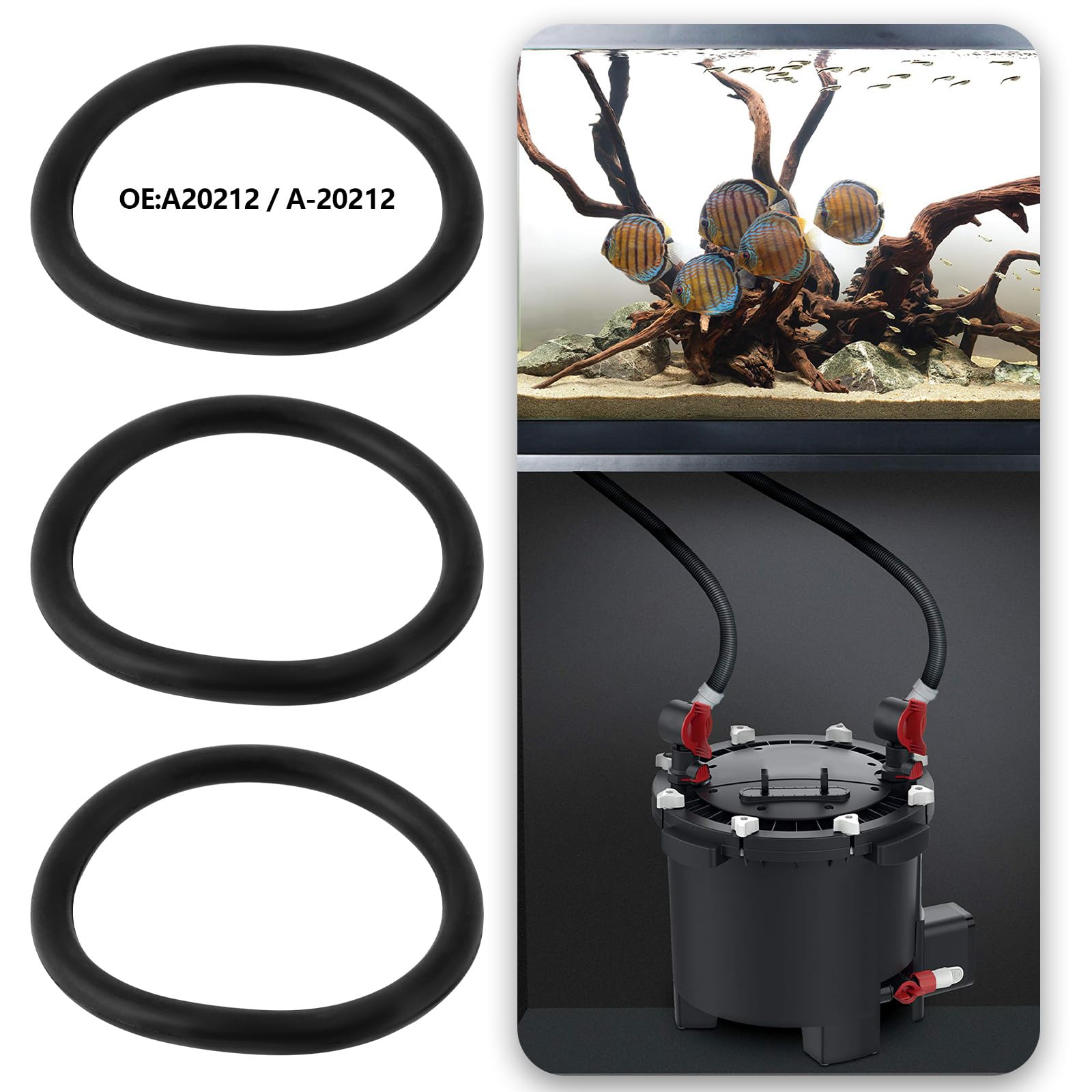 Briny River 8pcs Aquarium Fish Tank Top Cover Click-Fit O-Ring A20212 O-Ring A-20212 Aquarium Fish Tank Seal Compatible with FX4 FX5 FX6 Aquarium Fish Tank 1.13x0.1 Inch - Image 2