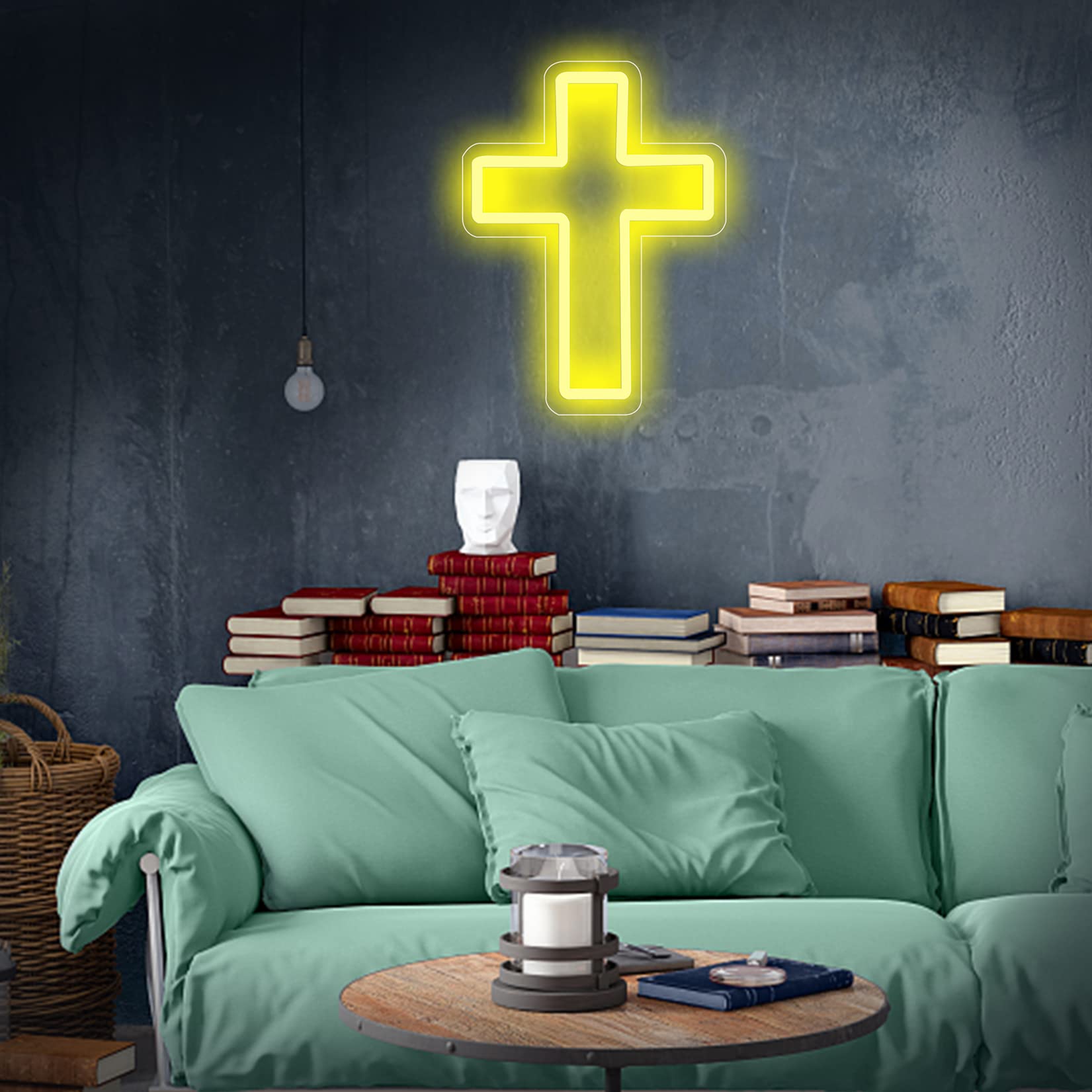 Amazon.com : Jesus Cross Neon Sign, Led Signs Cross Decor Art Lamp  display picture 1