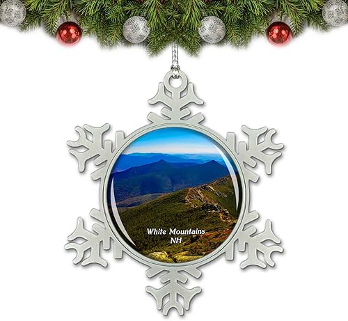 White Mountains New Hampshire USA - Adorno de Navidad para decoración de árbol de cristal, regalo de recuerdo de metal