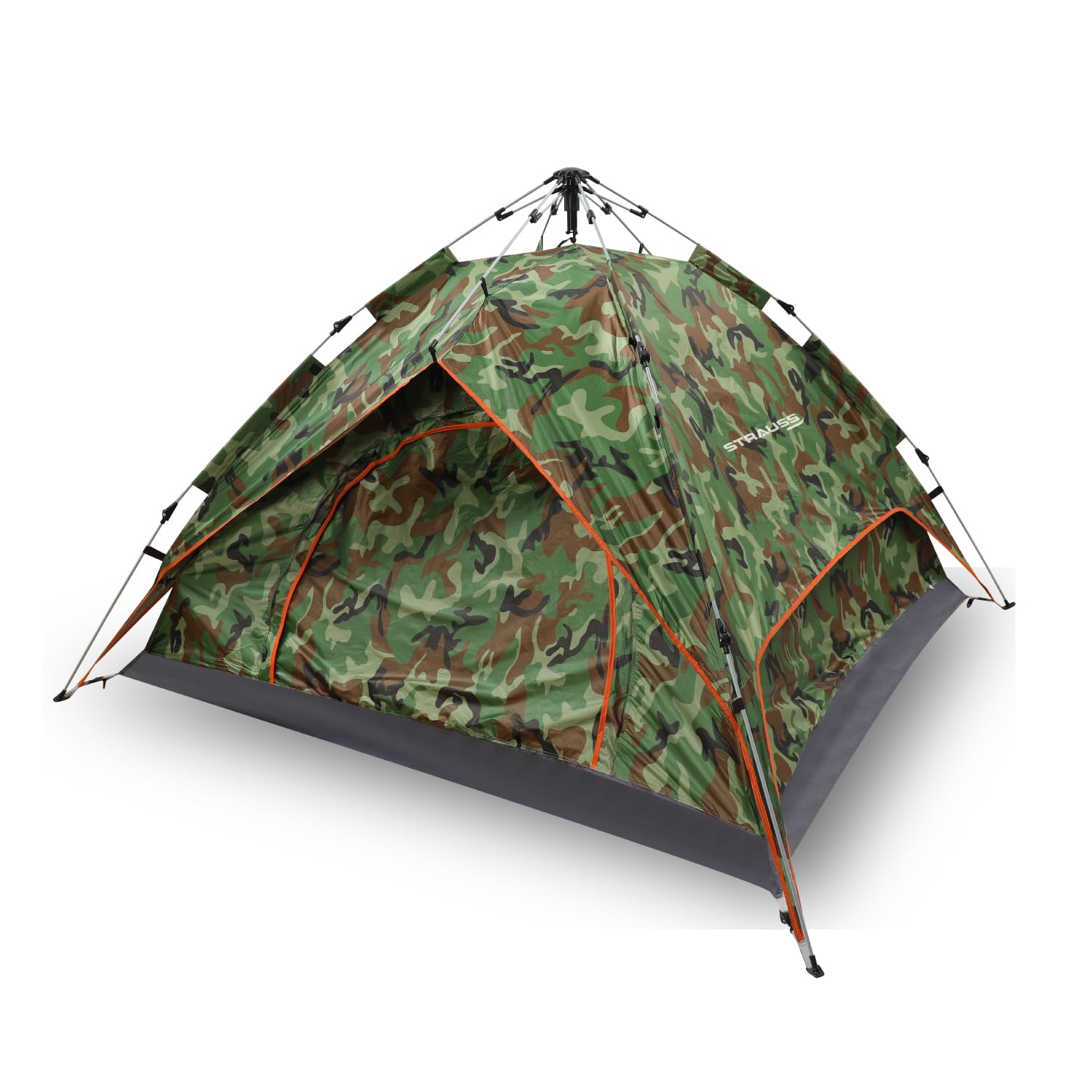 STRAUSS Portable Tent for Camping with Rainfly | Ideal for 4 Persons | 5-10 Minutes Easy Setup | Ideal for Picnic, Hiking, Trekking | Waterproof & Windproof | Superior Air Ventilation (Military Color) (B0C53XP49V) Amazon Price History, Amazon Price Tracker