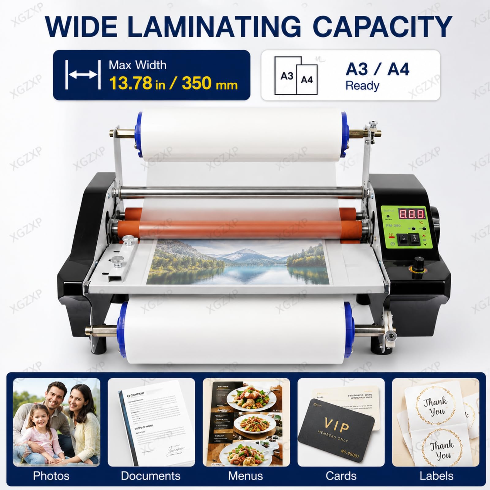 Plastificatrice A Caldo E A Freddo, con Display Digitale E velocità Regolabile in Continuo, per Fogli A3/a4, Uno O Entrambi I Lati, per Documenti, Carte E Foto