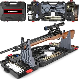 GLORYFIRE Elite Gun Cleaning Kit Universal Gun Cleaner for Shotgun, Pistol with Plastic Gun Holder, Reinforced and Lengthened Rods and Steel Wire, Gifts for Men, Dad, Husband - Amazon product rated Grade A