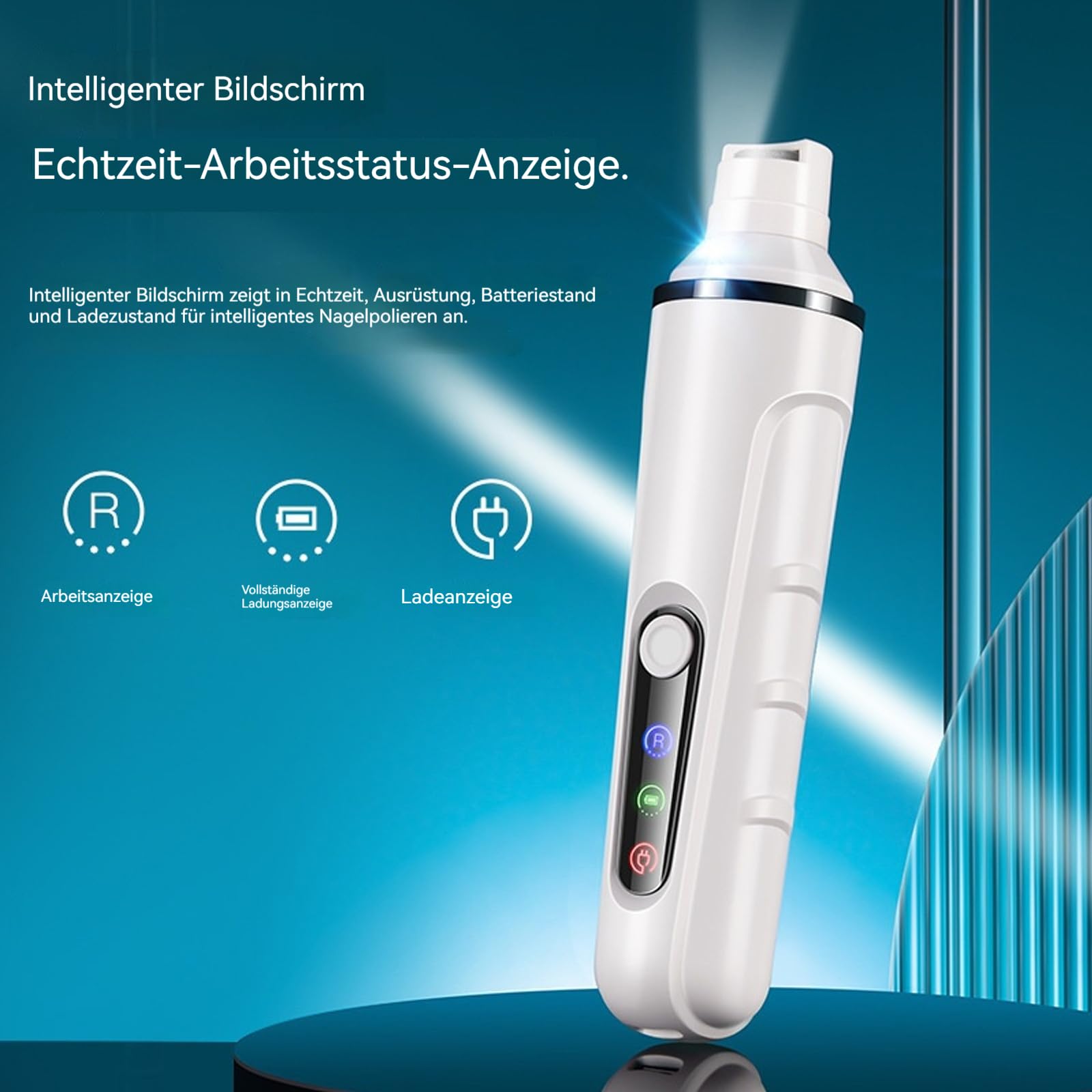 Rechargeable LED Pet Nail Grinder, Krallenschleifer Für Hunde, Elektrischer Krallenschleifer mit 3 Geschwindigkeiten, Leise Pet Paws Grooming, für Hunde & Katzen (2PCS-Weiß)