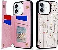 Vista 340 de UEEBAI Funda tipo cartera para iPhone 15 Pro Max con tarjetero, cubierta de cuero PU con soporte, bloqueo RFID, doble cierre magnético, relieve