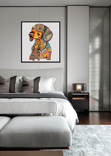 Miniatura 7 de WOODBESTS Rompecabezas de madera para adultos, rompecabezas de perro salchicha (S, 100 piezas, 8.6 x 7.2 pulgadas), hermosa caja de madera,