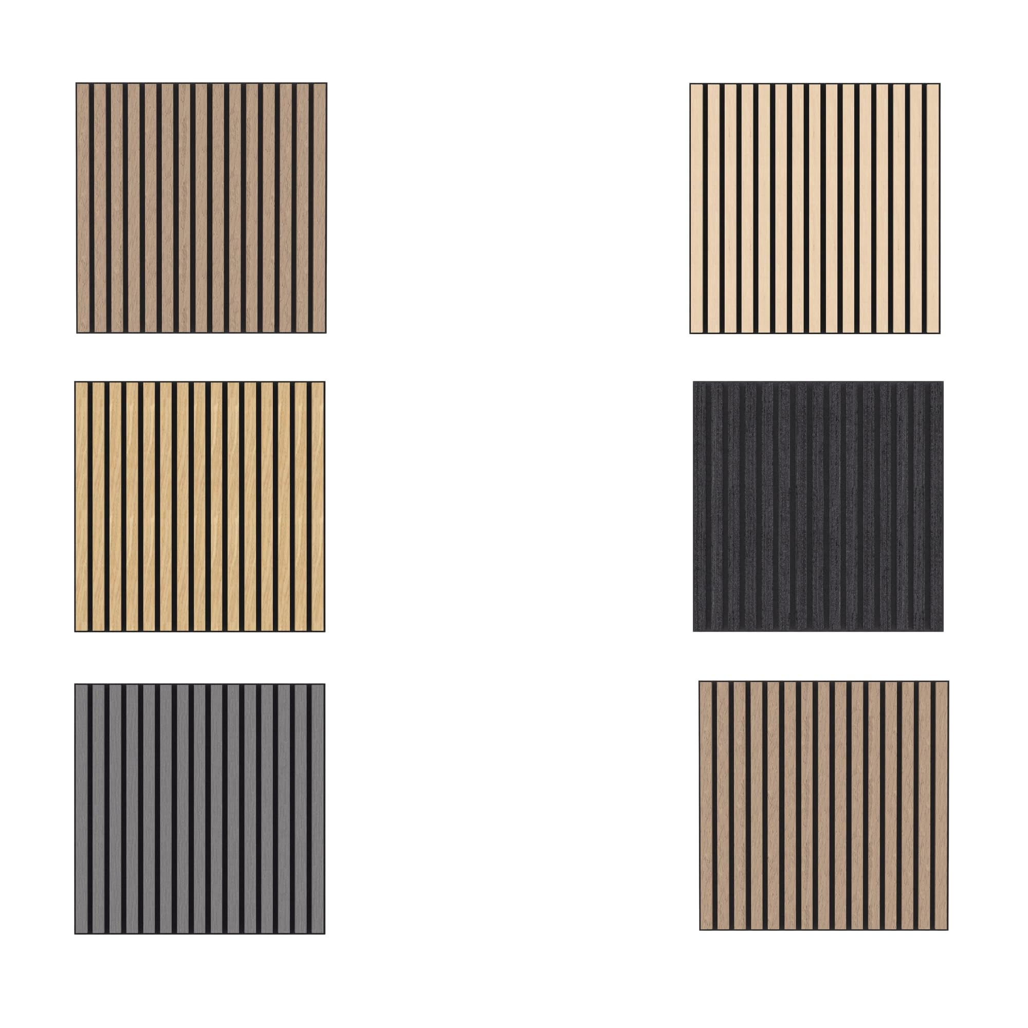 Tuda Grass Direct Multi Colour | Acoustic Wall Wood Veneer Panels Tiles Series 1 - Sample Pack (6 Colours)
