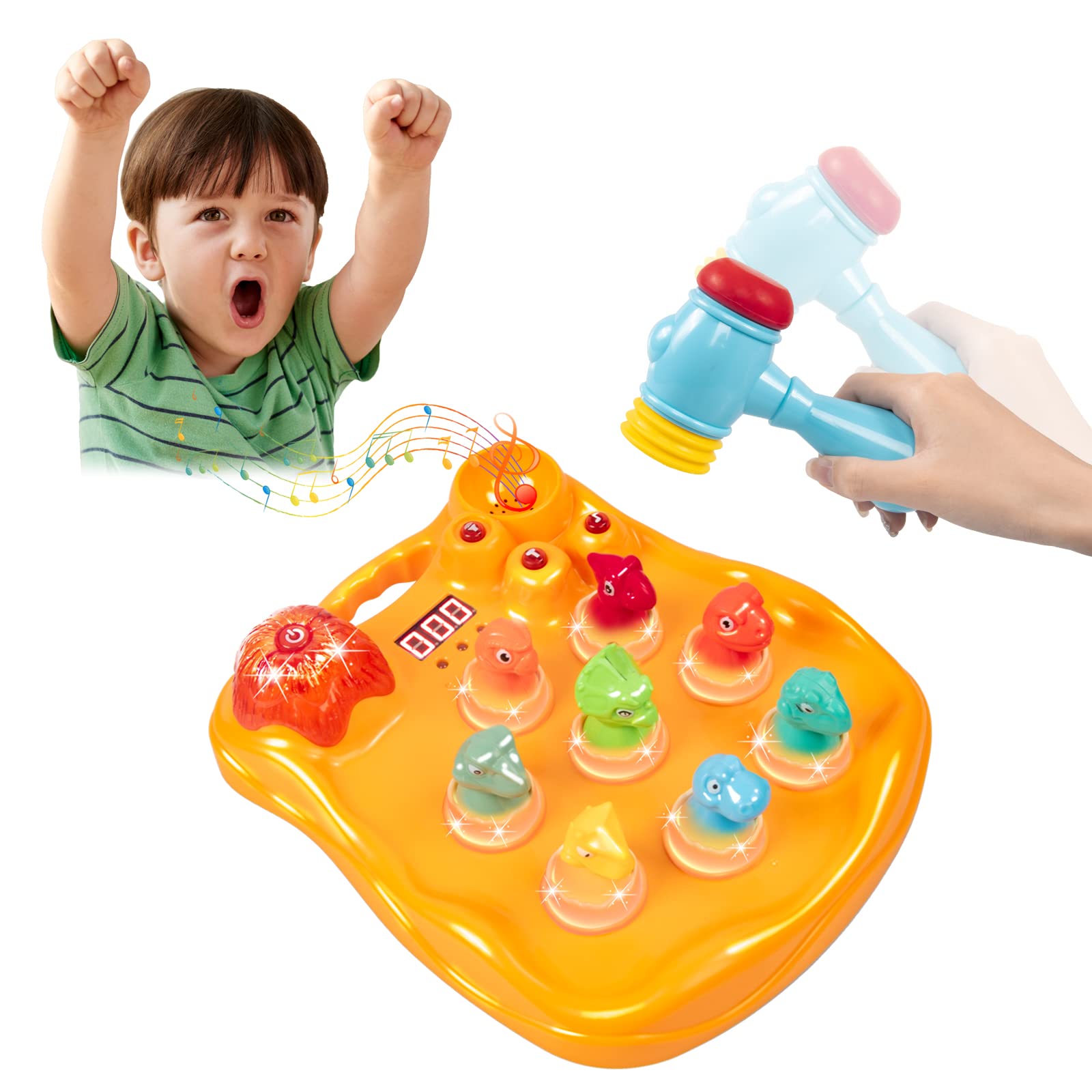 Amazon.com: Interactive Whack A Dinosaur Game, Hammer Toy with Light-Up  Musical & Hammer for Toddlers, Boys and Girls 3 4 5 6 7 8 Year Old,  Pounding Toy, Learning, Early Developmental Toy