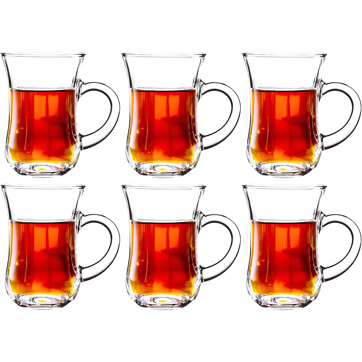CASAQUA Turkish Tea Glasses with Handle, Modern Turkish Tea