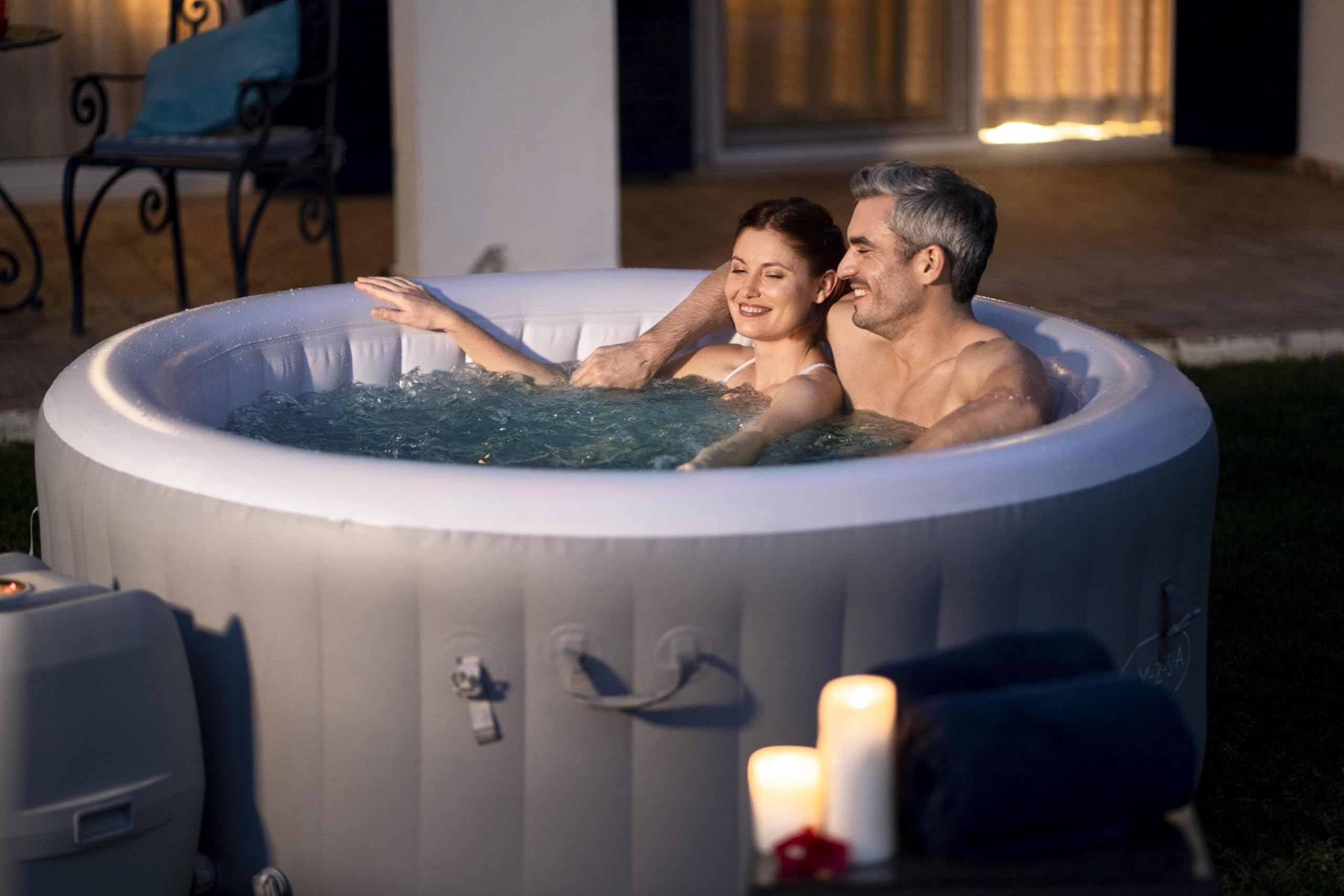 Bestway Lay-Z-SPA St. Lucia AirJet Whirlpool 170 x 66 cm 2-3 Personen rund Silbergrau