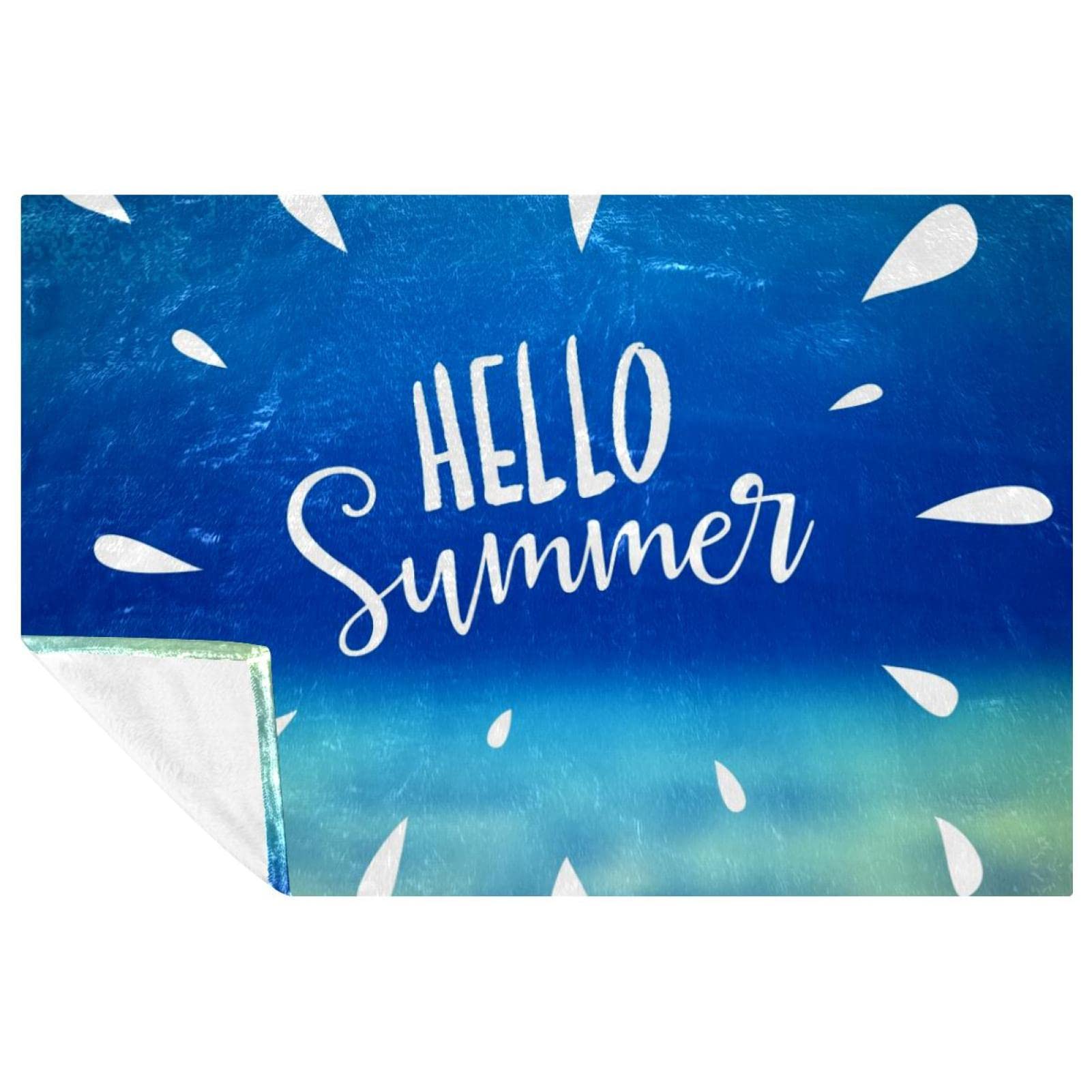 Couverture chaude Hello Summer en polaire douce pour lit et canapé, format 150x100 cm