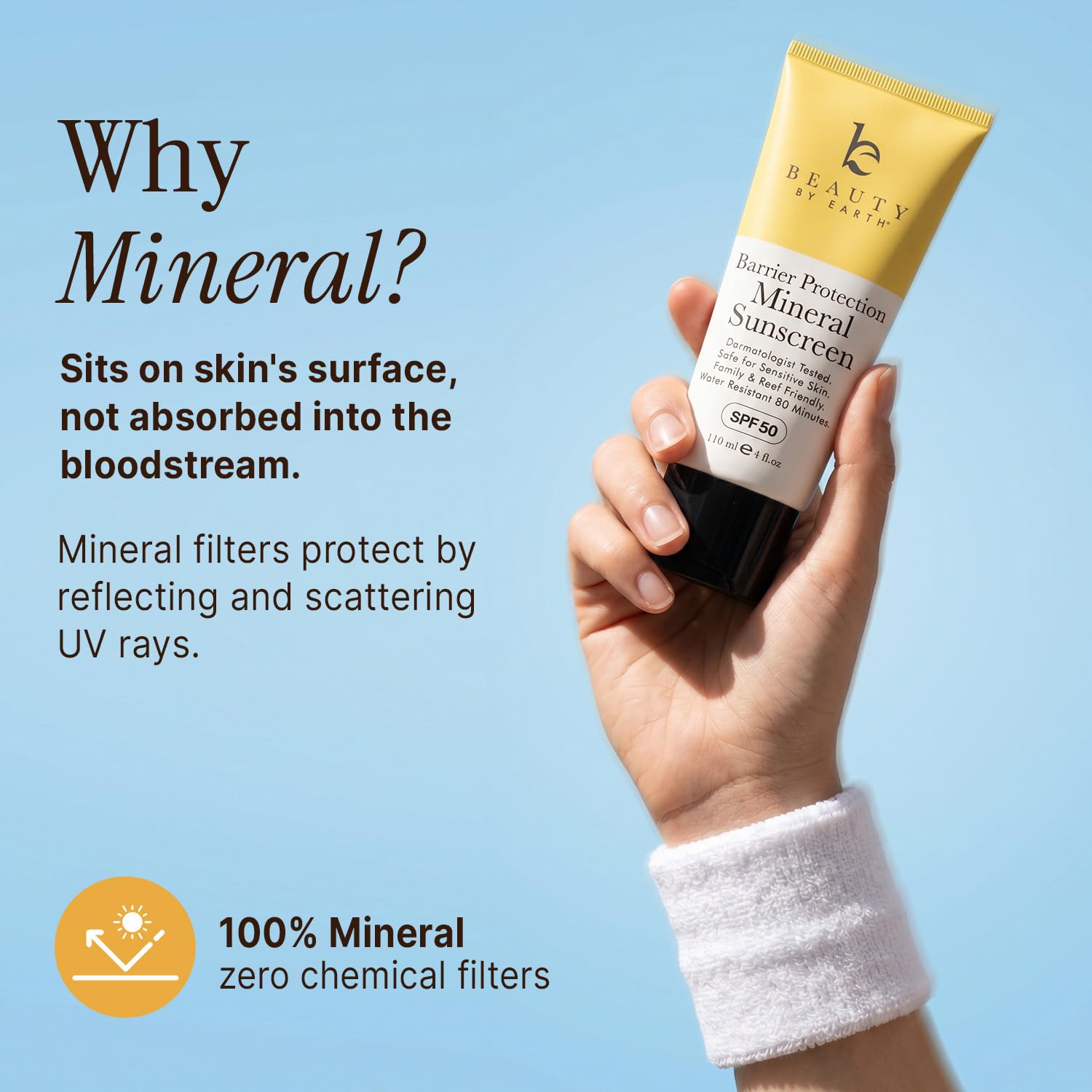 100% Mineral Zinc Oxide Sunscreen SPF 50 Vanilla Coconut 4 Fl Oz