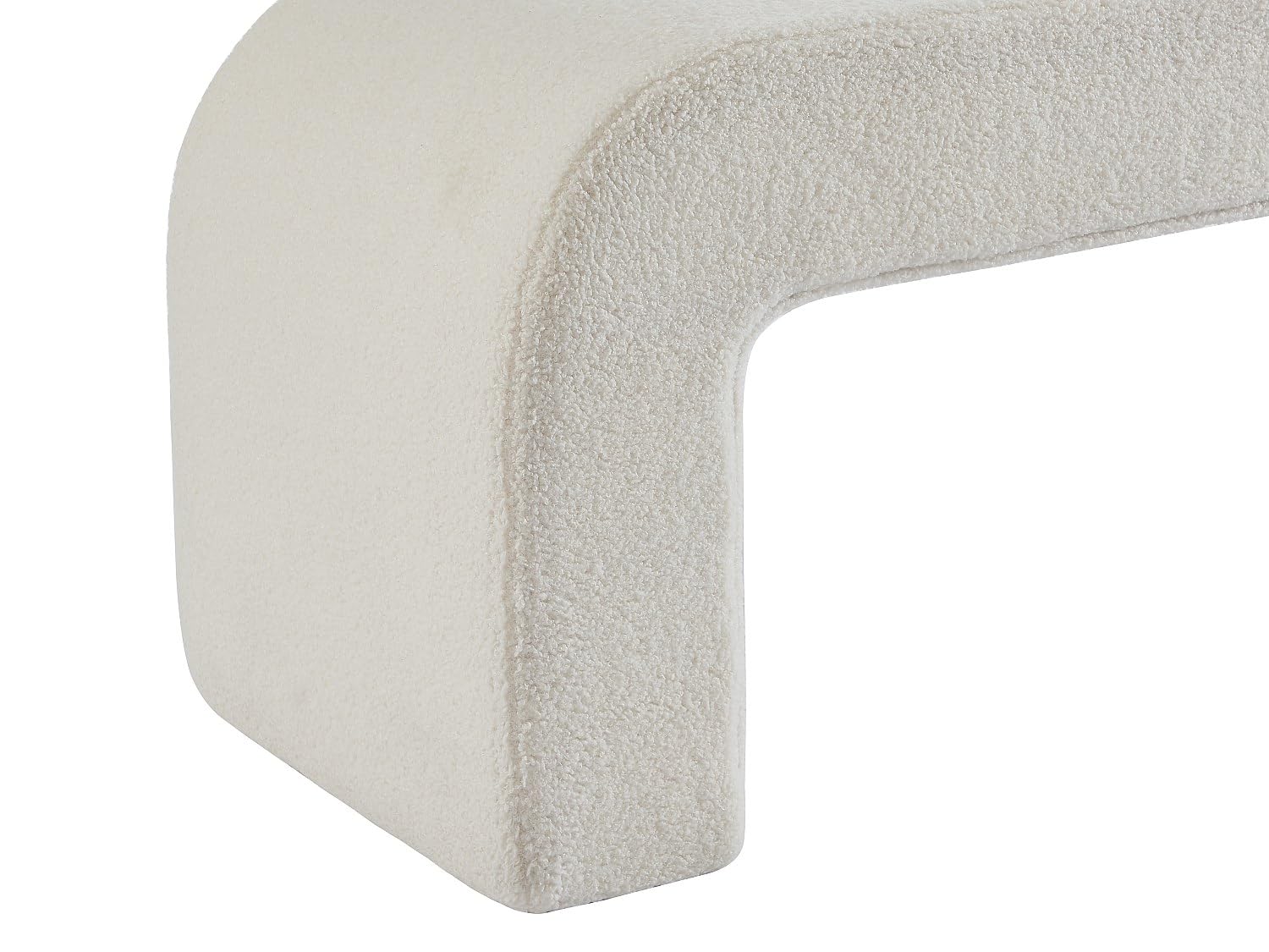 Vente-unique - Banc en Tissu Bouclette - Blanc - CALVELO