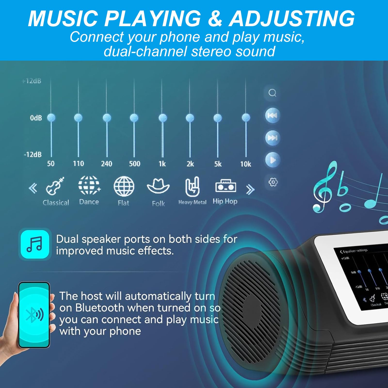 Split Music Boxing Machine, con Strisce di Luci Colorate A LED/Altoparlanti Musicali A Doppio Canale, per Allenamento di Concentrazione E Agilità per Adulti/Bambini,6Target