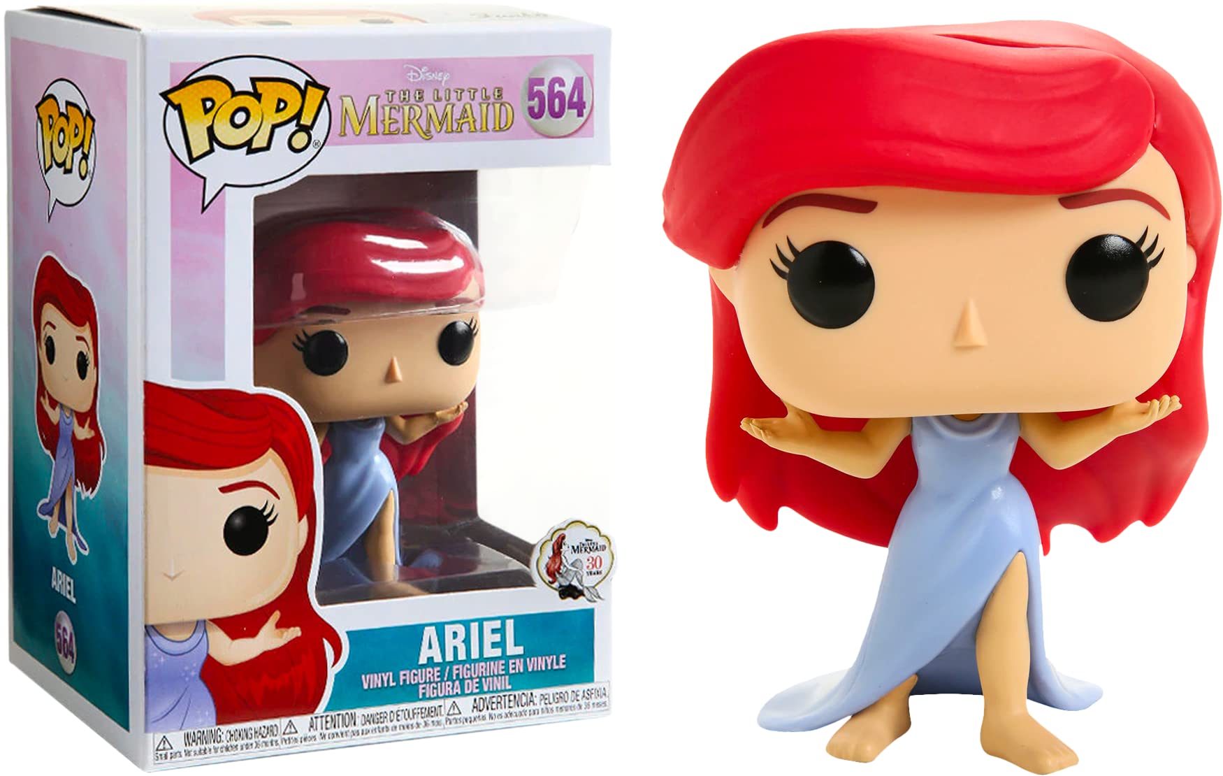 POP Disney: La Sirenita - Ariel (vestido morado) Funko Figura de vinilo (incluye funda protectora de caja compatible), multicolor, 3.75 pulgadas