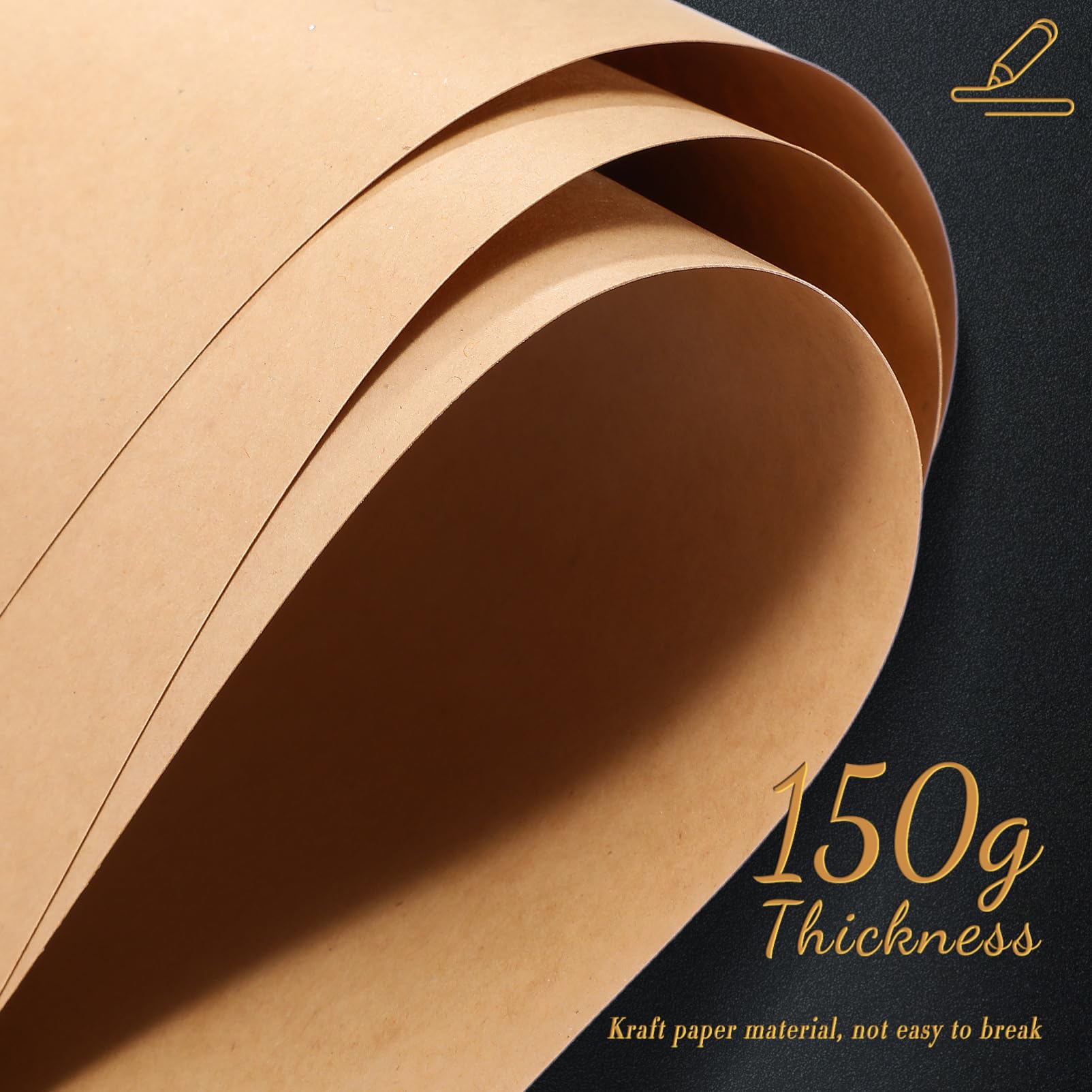 Toyvian Blankokarton 100 Blatt 150g/m² aus Kraftpapier Braun A4