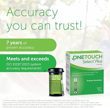 OneTouch Select® Plus Test Strips I 50 Tests I for Blood Glucose Monitoring with Diabetes I 1 Pack I 50 Test Strips Included