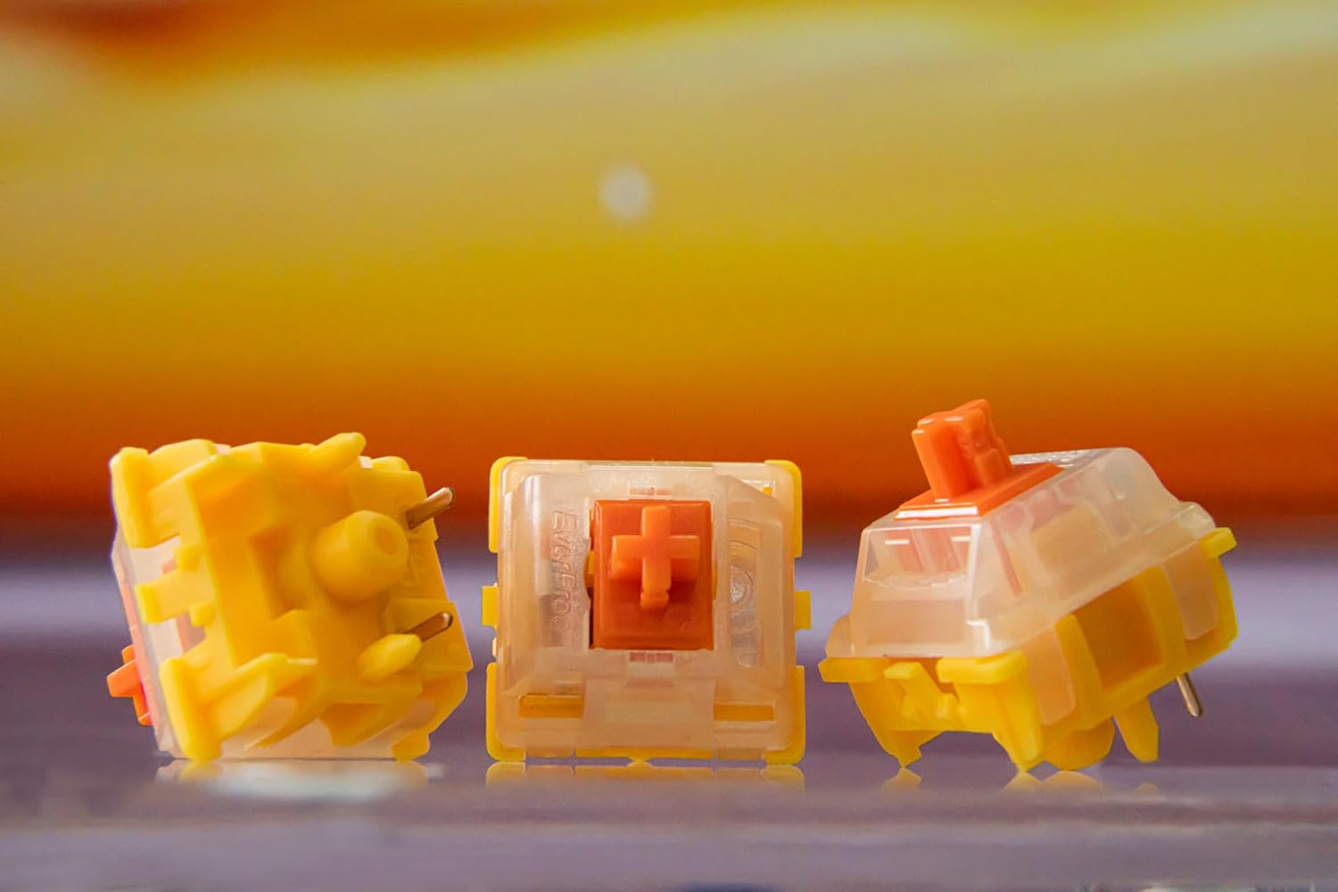 GATERON EF EverFree Curry Switch, Linear Type 50gf RGB 5 Pin Hot-swap Factory Pre-lubed for Mechanical Keyboard(110PCS, Curry)