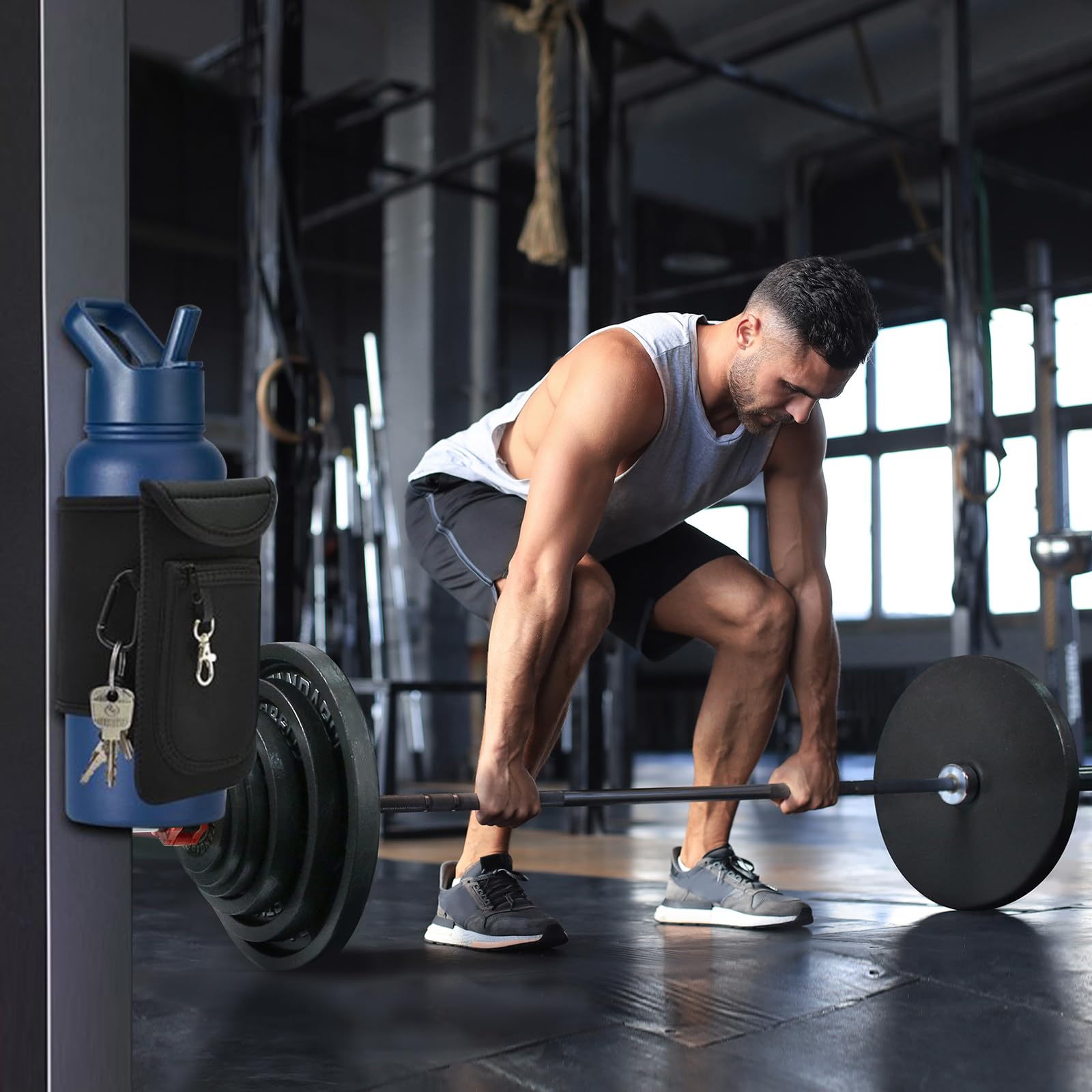 Bolsa Magnetica Gym, con Mosquetón Saco Magnético para Ginásio Accesorios Deportivos, Bolsa de Gimnasio Magnética Portátil, Bolso Magnetico para Gym para Deporte Hiking y Uso al Aire Libre