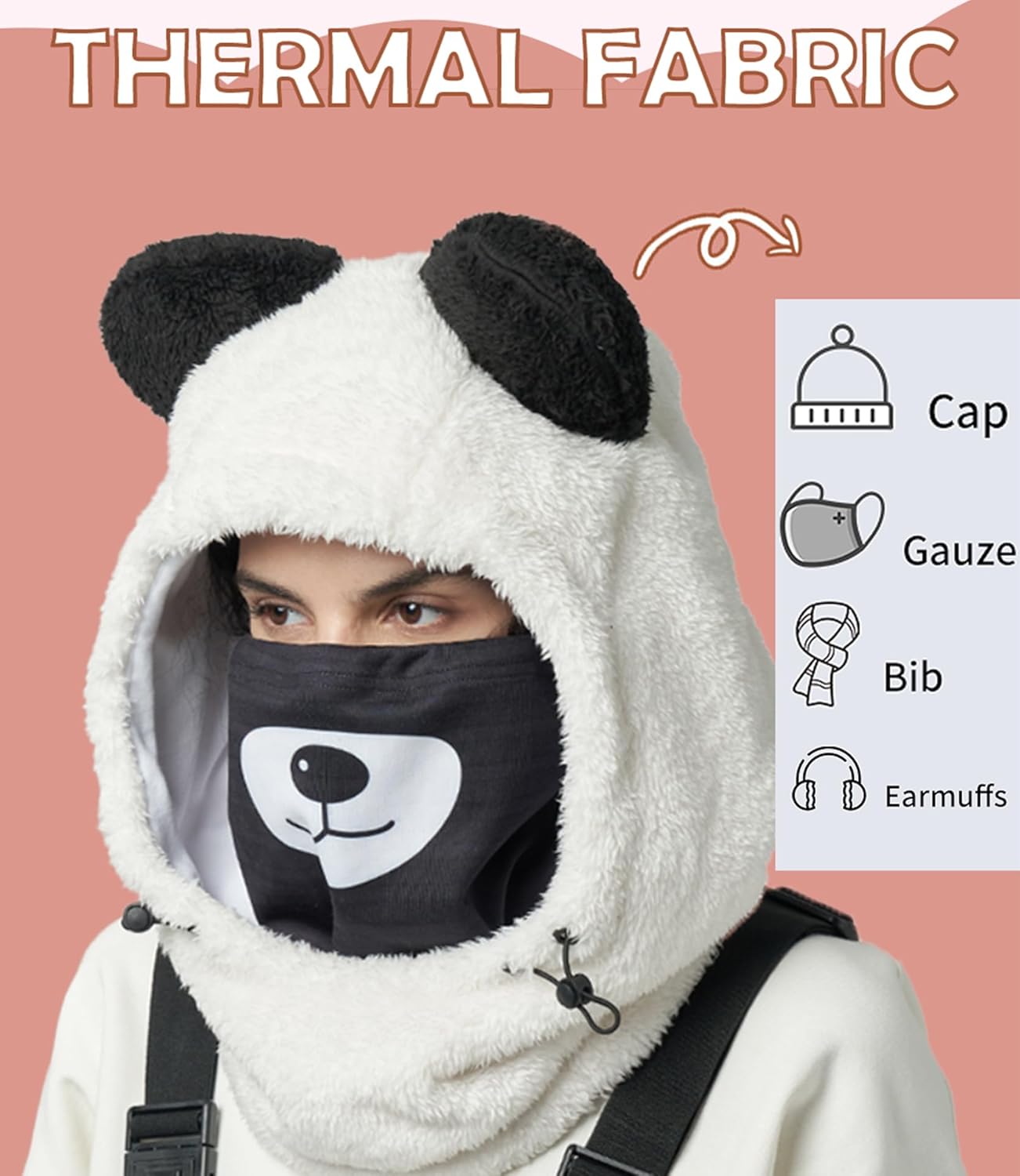 Wind-Resistant Winter Balaclava Ski Face Mask Adjustable Drawstring Warm Hood Full Head Cover for Men Women - Image 3