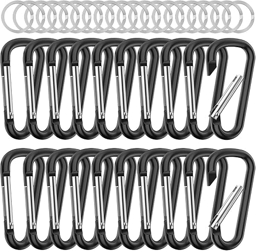 sprookber 2.28" Small Carabiner Clip Keychain, D Ring Caribeaner Clip,