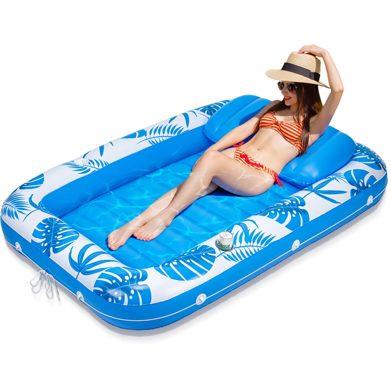 Pool Floats Inflatable Tanning Pool Lounger Float, 71