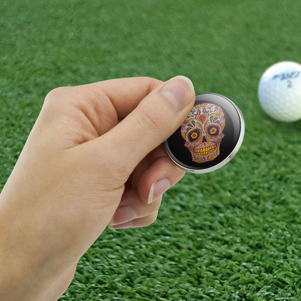 GRAPHICS & MORE Skull Day of The Dead Southwestern Golfing Premium Metal Golf Ball Marker