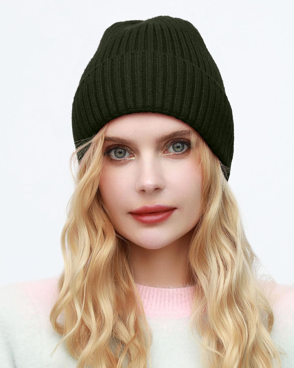 ROYBENS Warm Beanie for Men Women, Thick Fleece Lined Knit Winter Hats Wool Cuffed Fisherman Beanies Cold Weather Skull Cap - Image 8