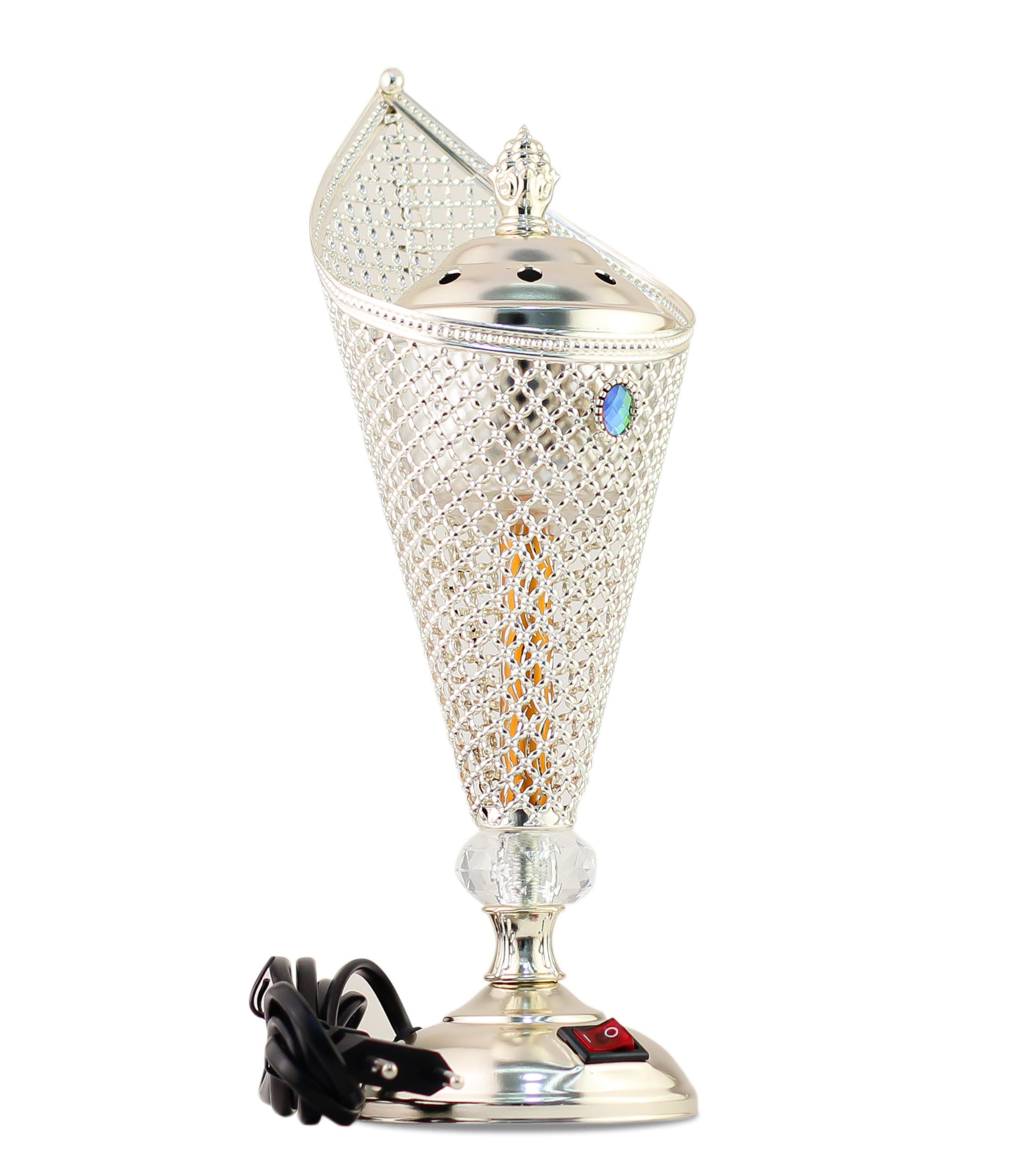Arabian Electric Incense Burner Metal Vintage Arabic Burner - Middle Eastern Incense Holder, Electric Bakhoor Burner Suitable for Arabian Oud, Home and Hotel Decor (Style 9)