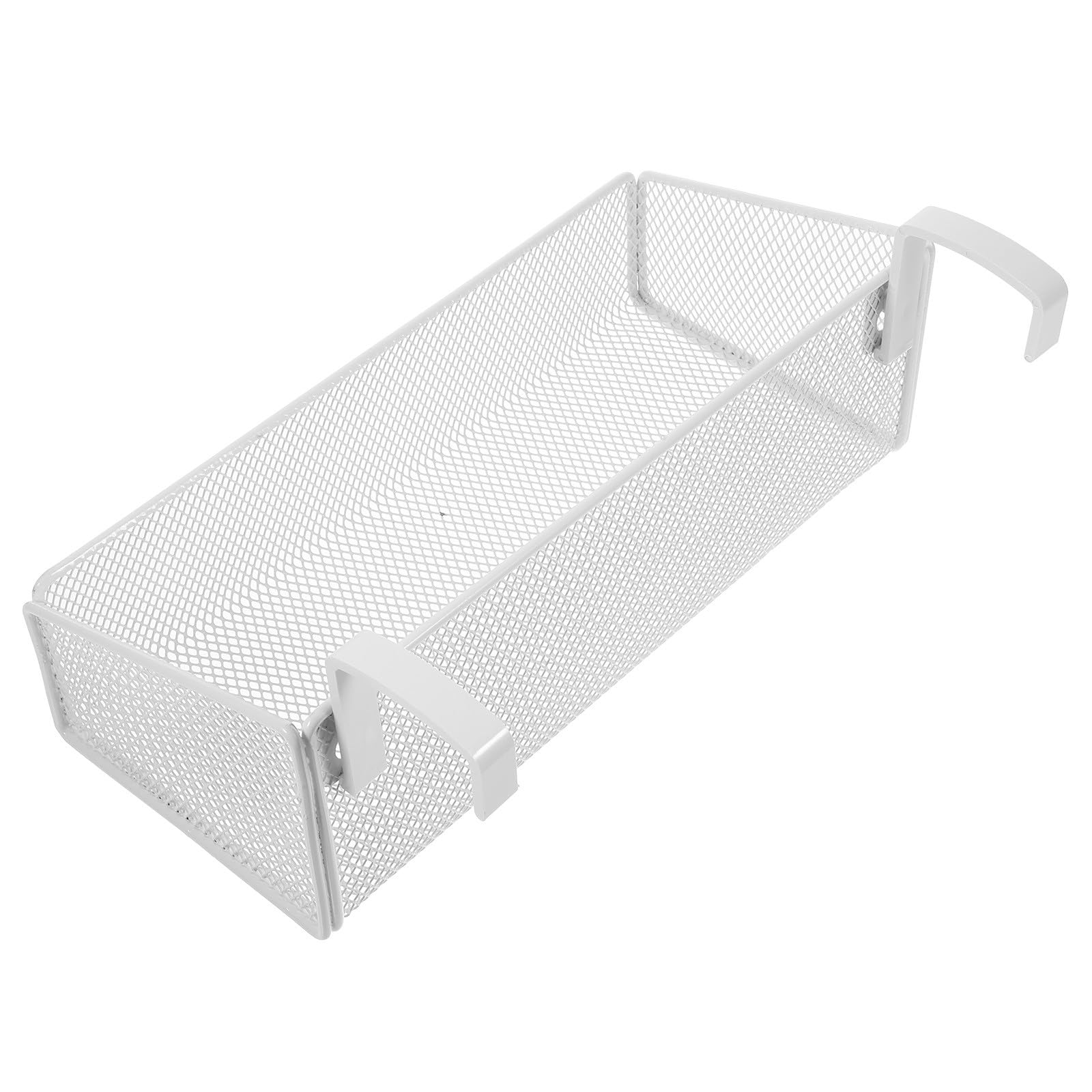 Panier de rangement métal blanc pour fixer sur lit surélevé sans percer