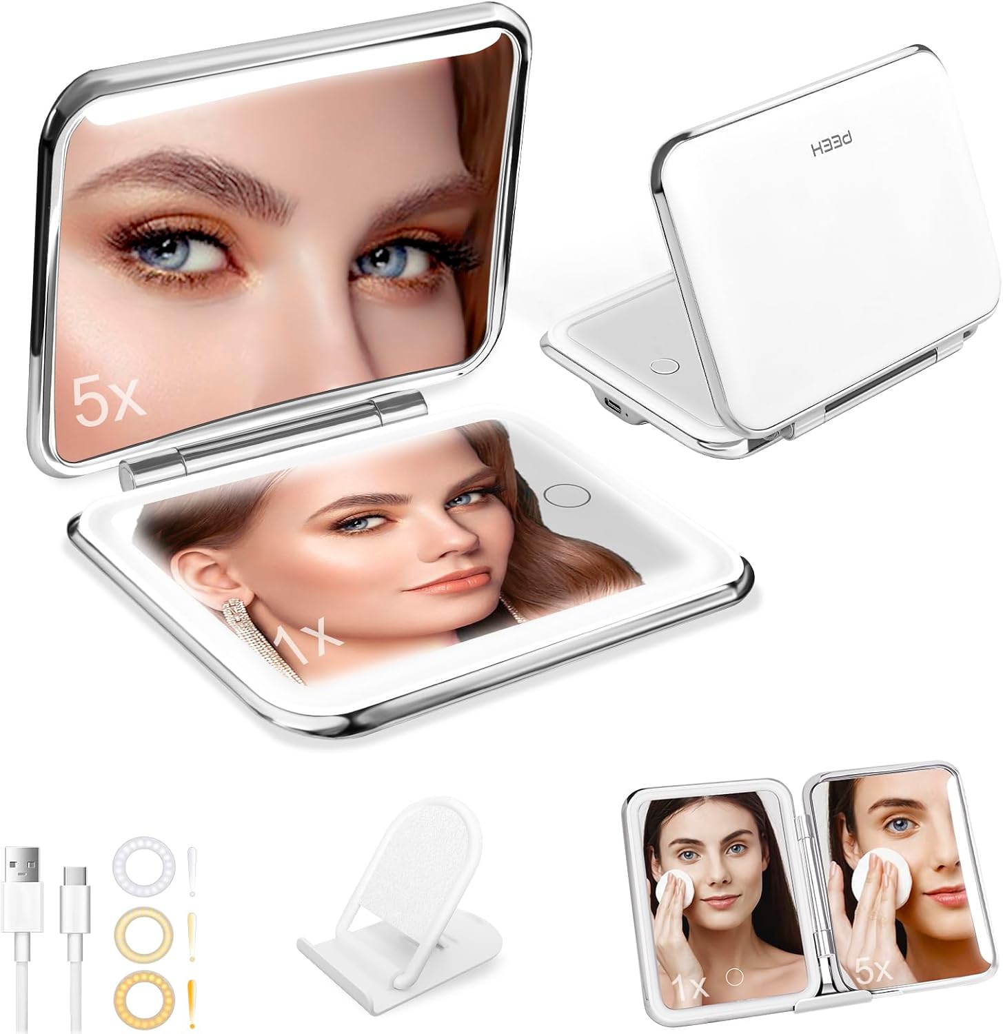 Omobolanle Makeup Mirror,5X Magnifying Mirror with Lights