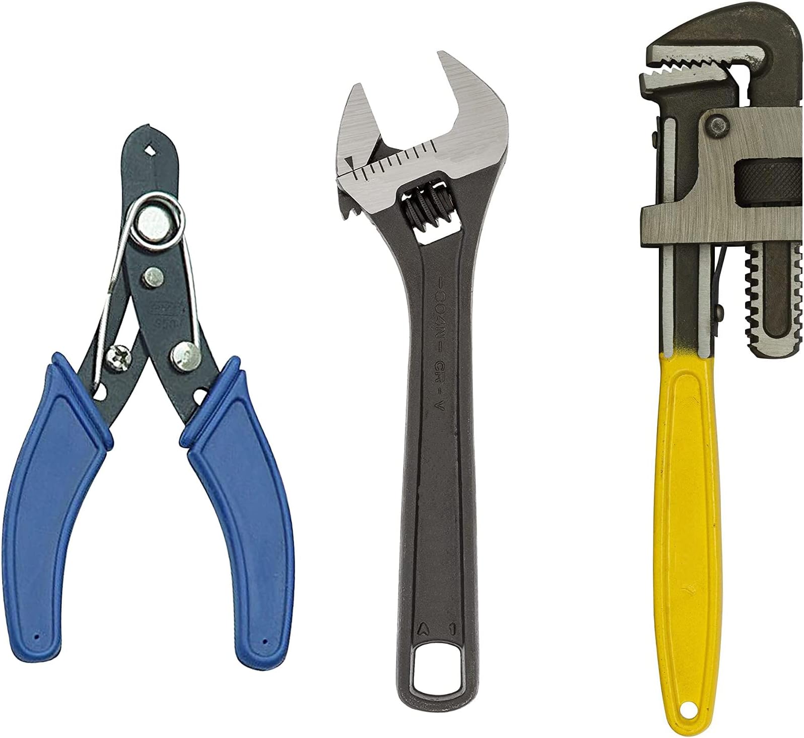 GIZMO Hand Tools, Hand Tools Kit, Hand Tools Kit For Home Use, Hand Tools Set, Tools Combo With 12" Pipe Wrench, 10" Adjustable Wrench And Wire Cutter, Vehicle Tool Kit Set