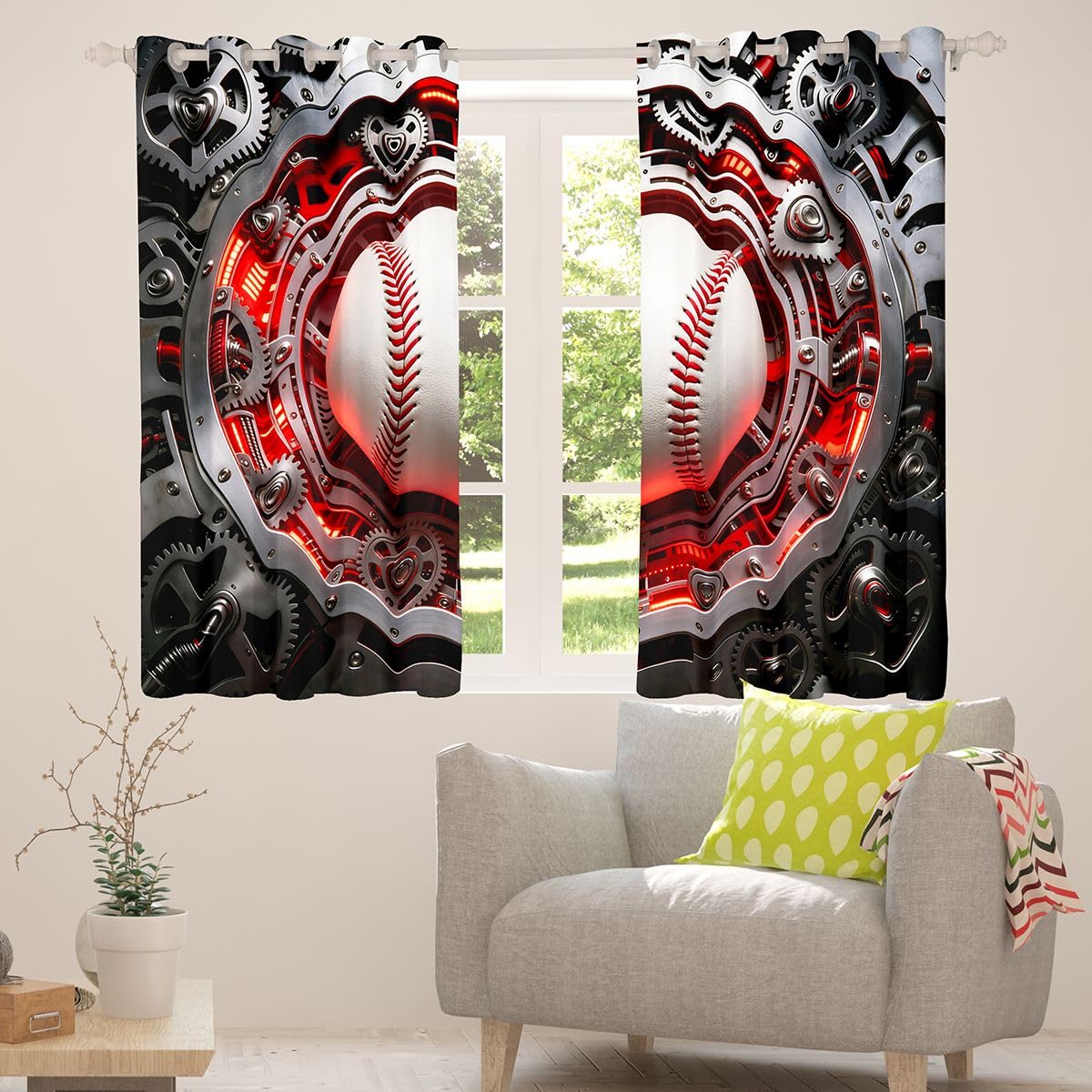 Homewish Baseballsport Curtain 137x117(HxB)