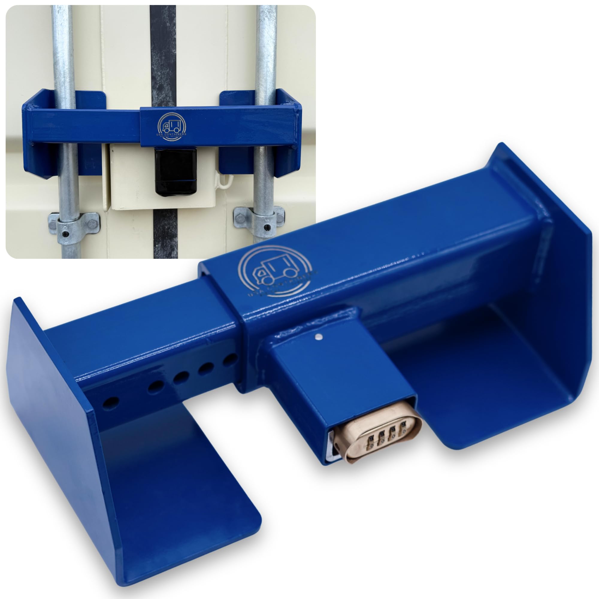 Wytrzymały drążek do drzwi kontenera wysyłkowego – regulowany stalowy zamek ładunkowy 3/40.6 cm pasuje do drążków drzwi 24.8 cm–40.6 cm, odporny na manipulacje, bezkluczykowy zamek szyfrowy do