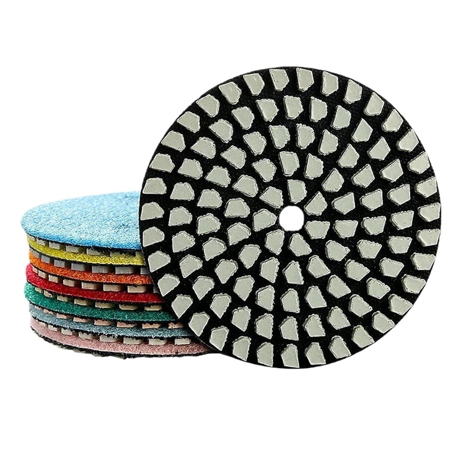 Compatible for 7PCS 3inch 4inch Diamond Dry Polishing Pads Sanding Disc Soft Abrasive(400,4 inches)