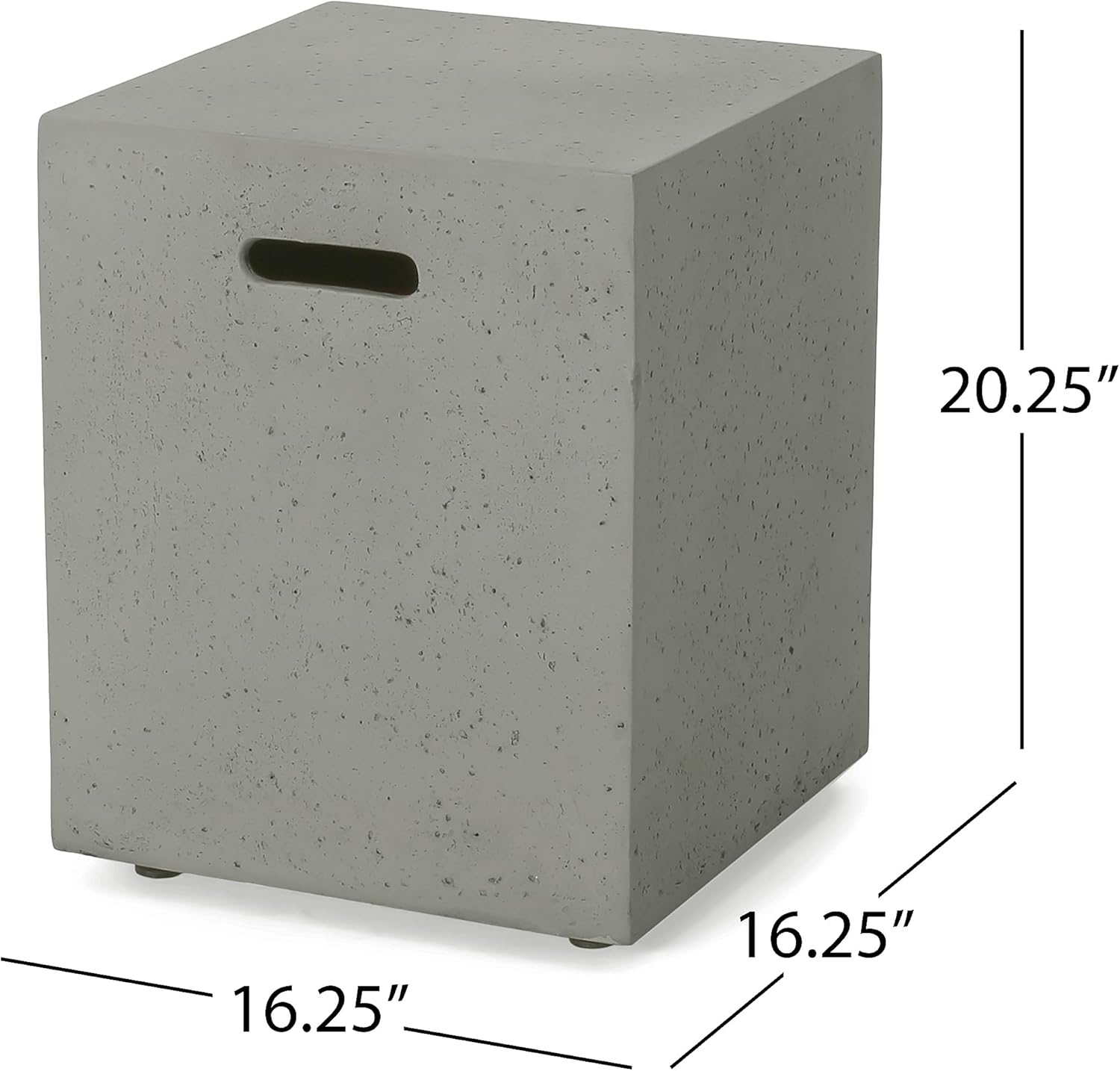 Christopher Knight Home Aidan Light Grey Square 50K BTU Outdoor Gas Fire Pit Table with Tank Holder