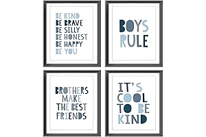 Brothers Make the Best Friends Boys Rules Affirmations Poster Prints for Home Decor