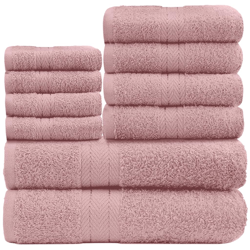 GC GAVENO CAVAILIA 10 Piece Towel Bale Set | Quick Drying Cotton Towel Highly Absorbent 450 GSM Blush Pink Towels Set | Bathroom Towels Bale Set 4x Face 4x Hand 2x Bath Towels — image 1