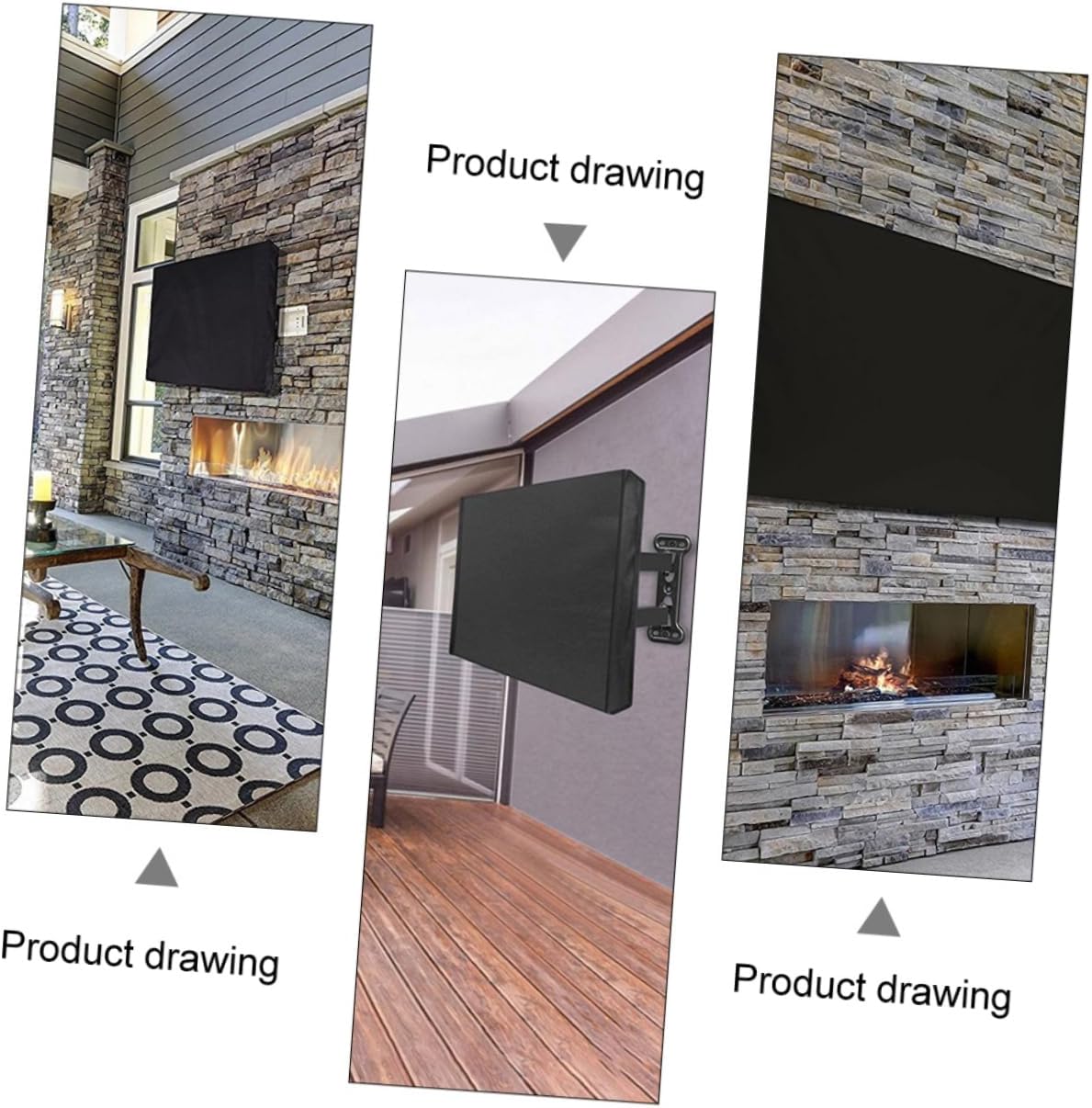 Outdoor Tv Cover for Television Protector Coverage and Storage Pocket for Year Outdoor Use