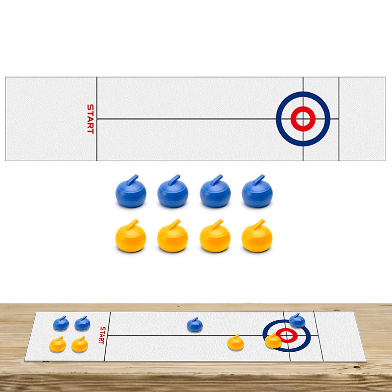 Juego De Curling De Mesa Compacto – Set De Escritorio Con 8 Bolas, Mantel De 137x27 Cm, Para Niños Y Adultos, Ideal Para Fiestas