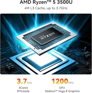 Beelink SER3 Mini PC, AMD Ryzen 5 3500U 16GB DDR4 256GB NVMe SSD