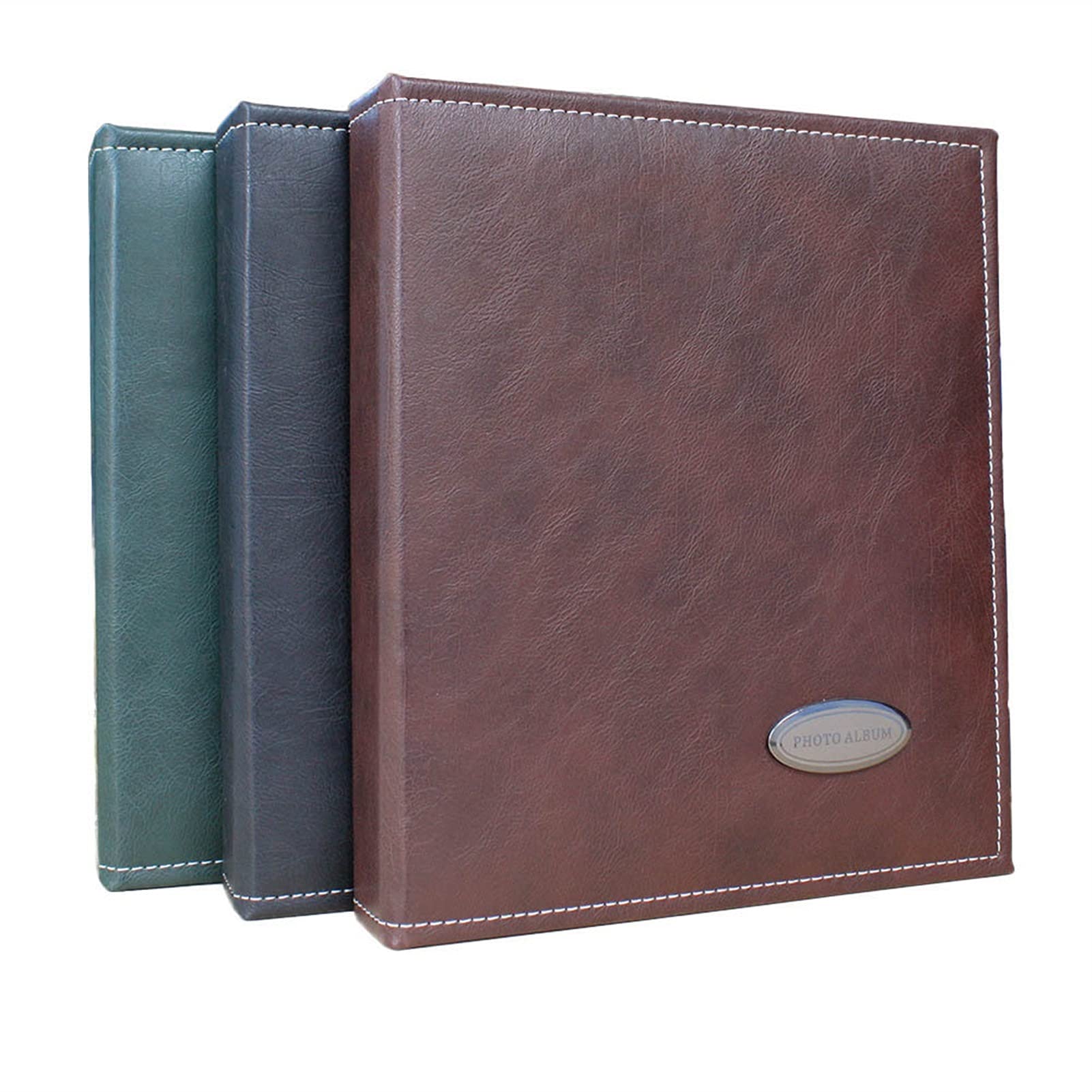 caihuashopping Fotoalbum DIY. Erinnerungen Buch einfügen Album Großes Lederalbum Gesamt 40 Stücke 80 Seiten Scrapbook Hochzeit Gästebuch Foto Album (Color : Green)