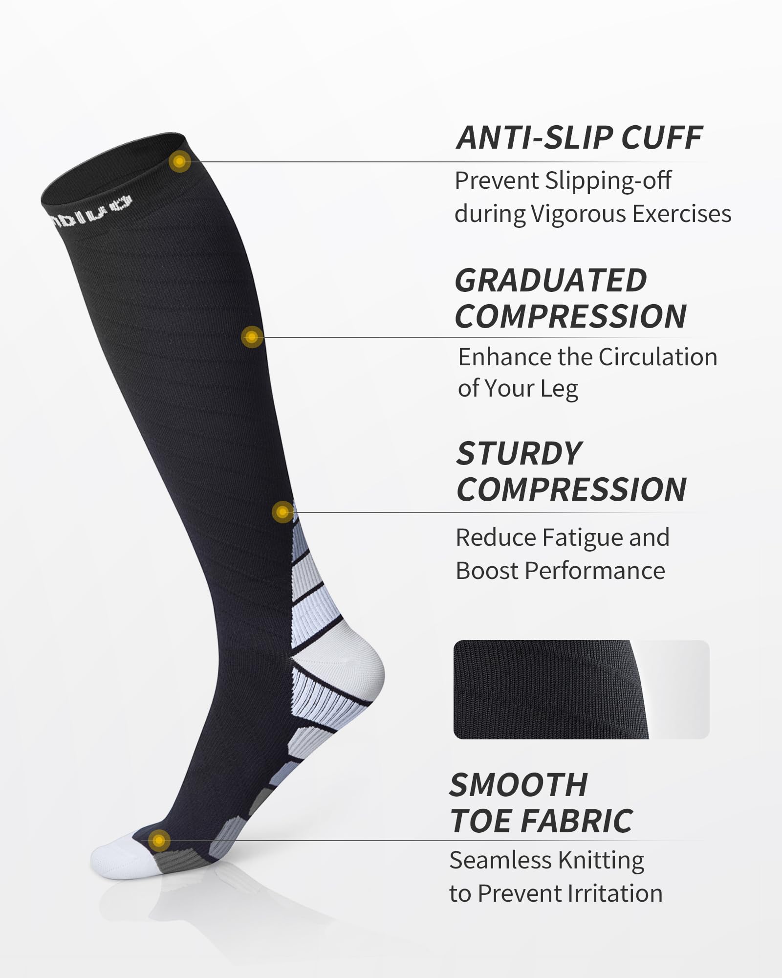 CAMBIVO Calze Compressione Graduata Donna e Uomo 2 Paia, Calze Elastiche a Compressione Graduata per Sport, Running, Trekking, Viaggio in Aereo