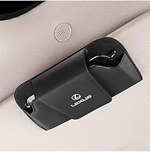 レクサス サンバイザー サングラスホルダー メガネケース 自動車 汎用 自動眼鏡オーガナイザー クリップ レザーバイザーアクセサリー メガネ収納ケース ユニバーサル自動車サングラス保護ボックス 取り付け簡単 [並行輸入品]（レクサス，ブラック）
