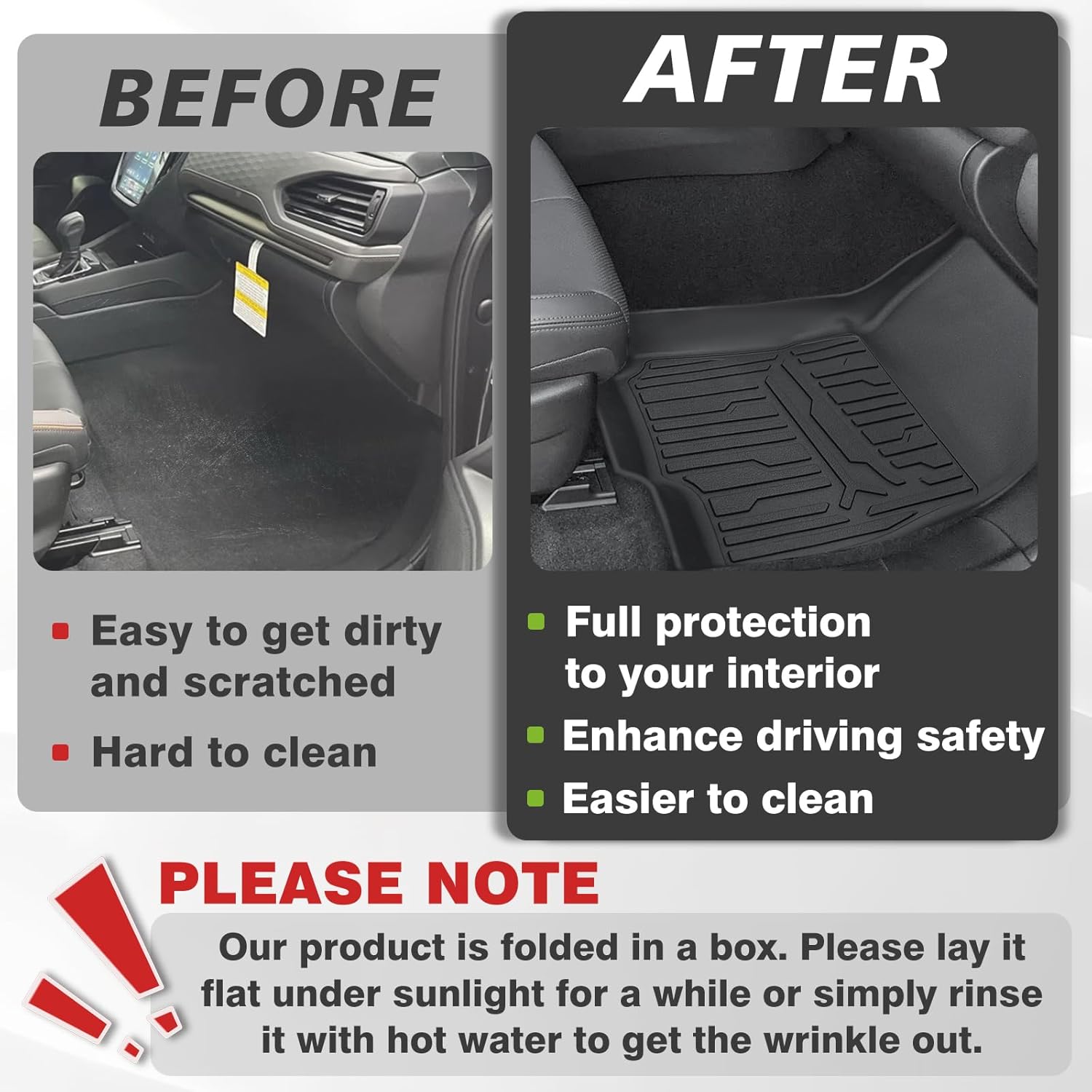 TripleAliners Floor Mats 1st & 2nd Row Compatible with 2025 2026 Subaru Forester Accessories TPE All-Weather Protection Floor Liner Anti Slip (Won't Fit Hybrid) - Image 7